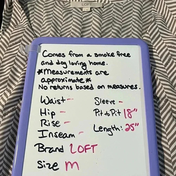 LOFT Size M striped tank top with sequin accents EUC - Picture 8 of 9